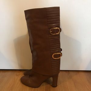 Sergio Rossi Camel leather heels boots